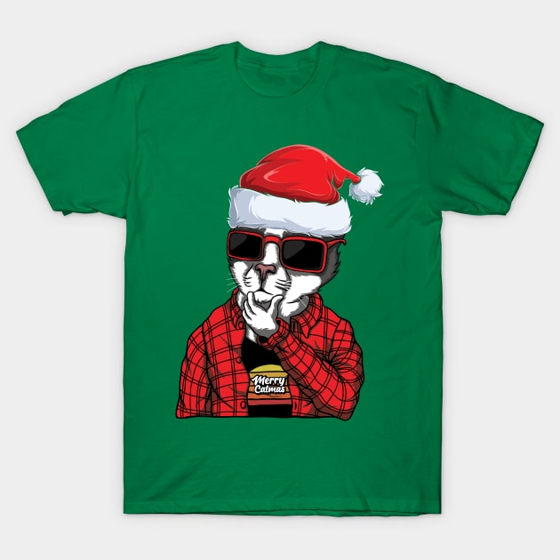 Merry Catmas T-Shirt by Charaf Eddine